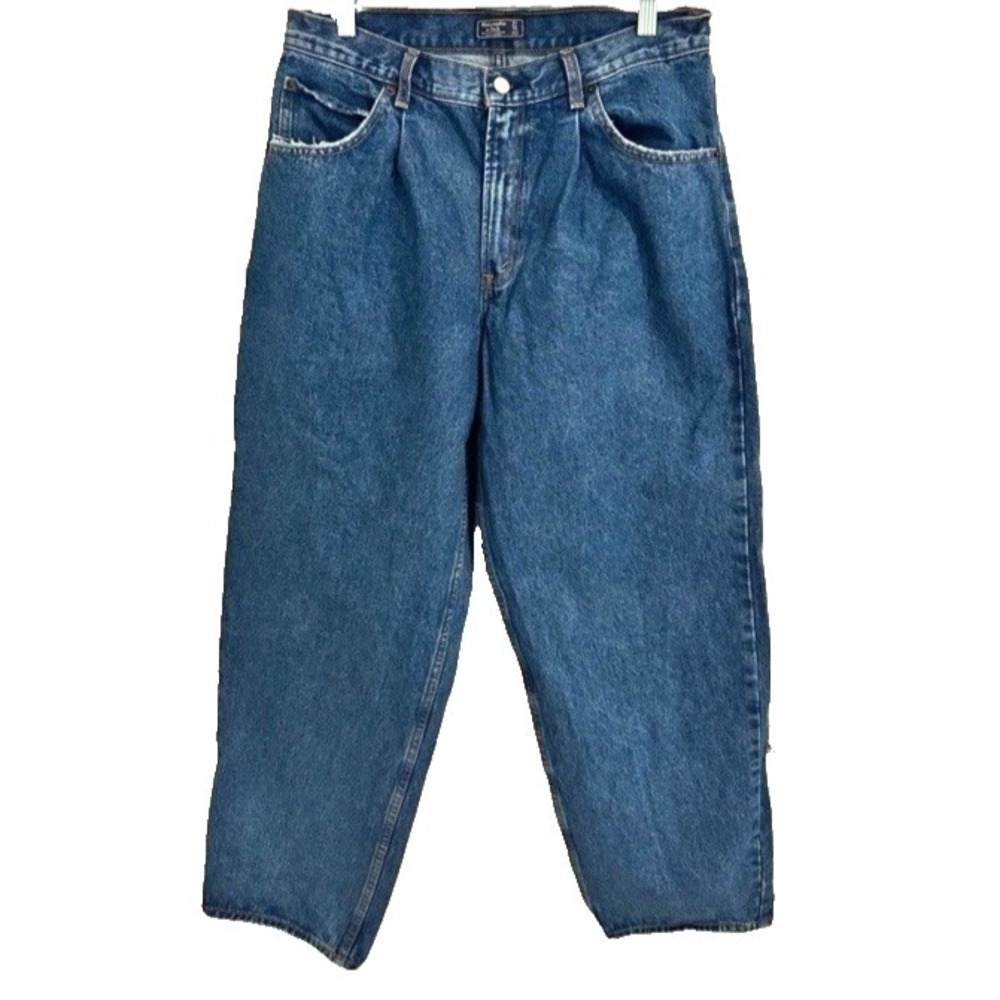 Vintage Abercrombie & Fitch Pleated High Rise‎ Barrel Leg Jeans Size 12